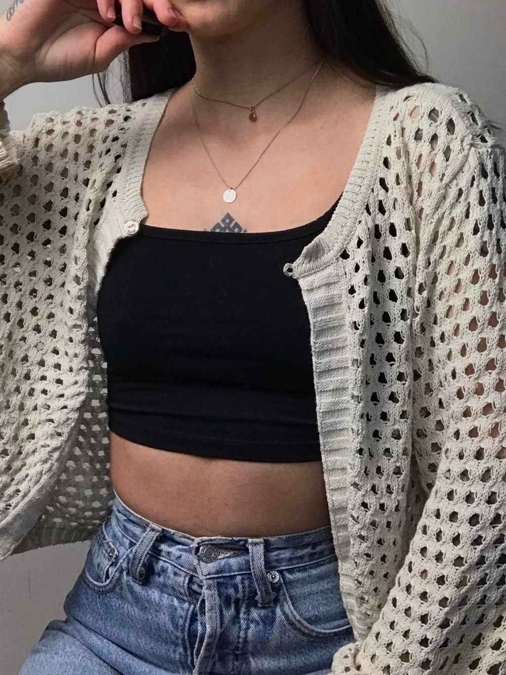 Vintage cream crochet cardigan